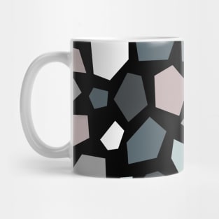 Terrazzo Pattern, Black, Grey and Blue Mug